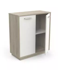MOBILE BIANCO E QUERCIA CON 2 ANTE, 78X36X84 CM